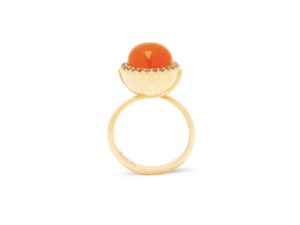 Carnelian Cognac Diamonds Ring
