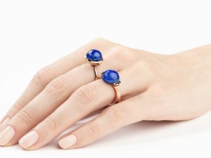 Lapis Large Sphere Ring