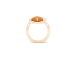 Hessonite Garnet Open Wave Ring