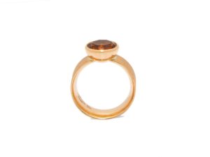 Padparadscha Sapphire Wide Band Ring