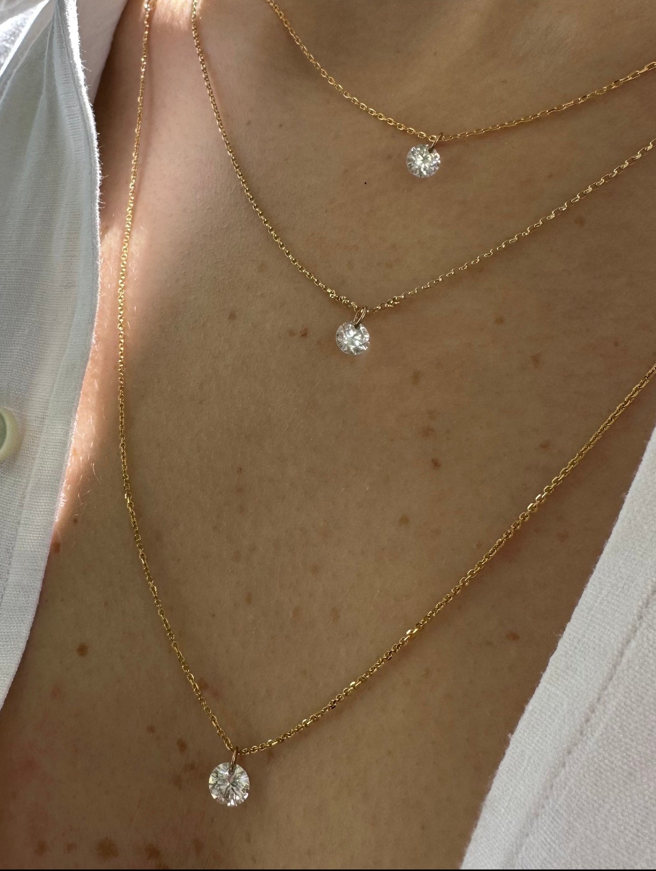Solitaire Floating Diamond Necklace