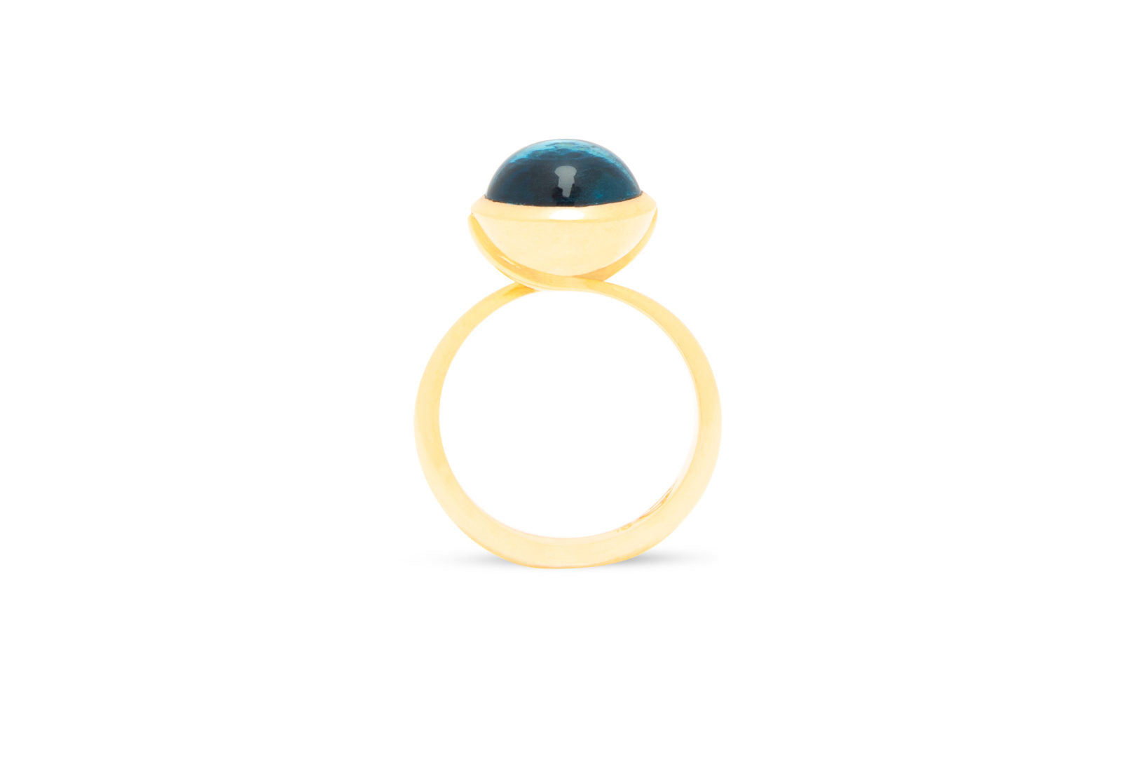 London Blue Topaz Small Sphere Ring