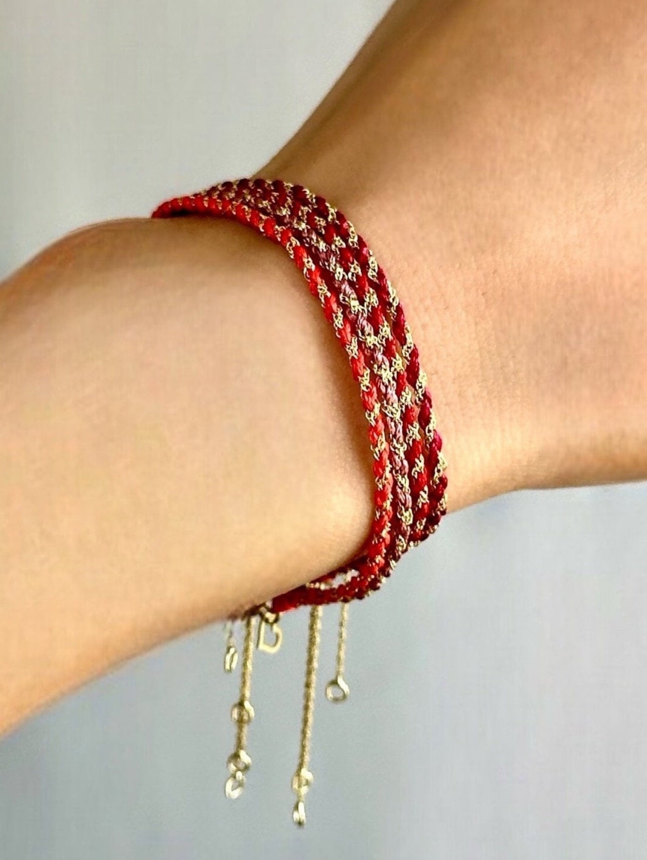 Moonwalk Silk Solid Gold Chain Woven Bracelet