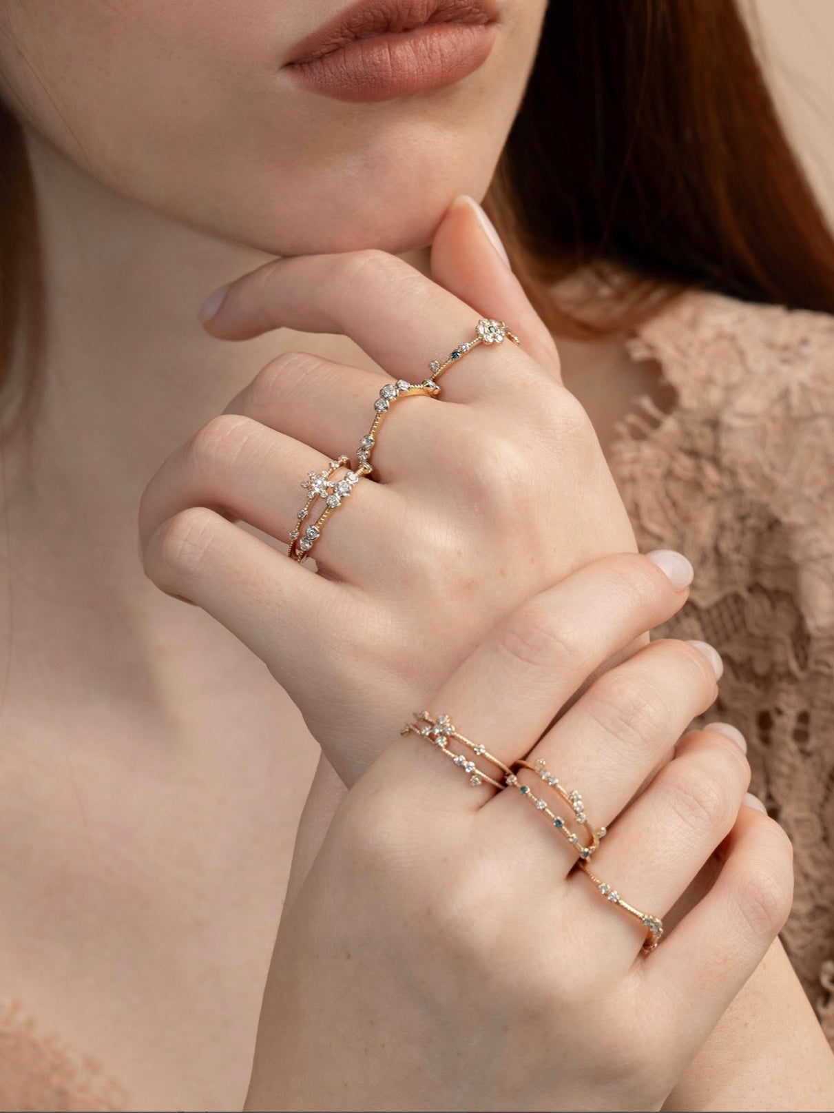 Flower Cluster Diamond Ring