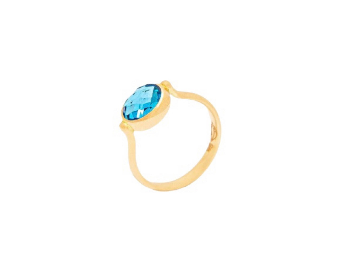 Checkerboard Sky Blue Topaz Ring
