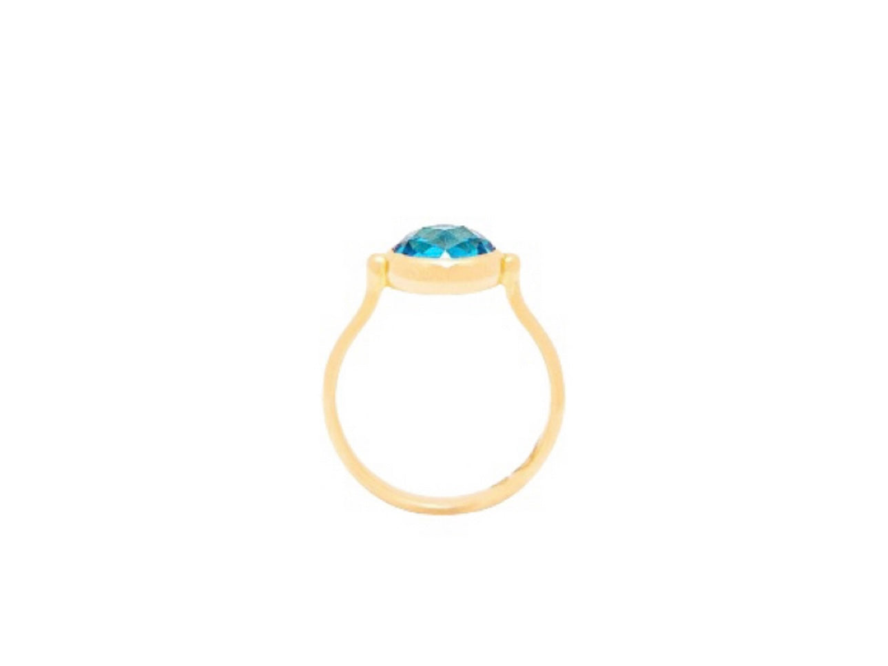 Checkerboard Sky Blue Topaz Ring