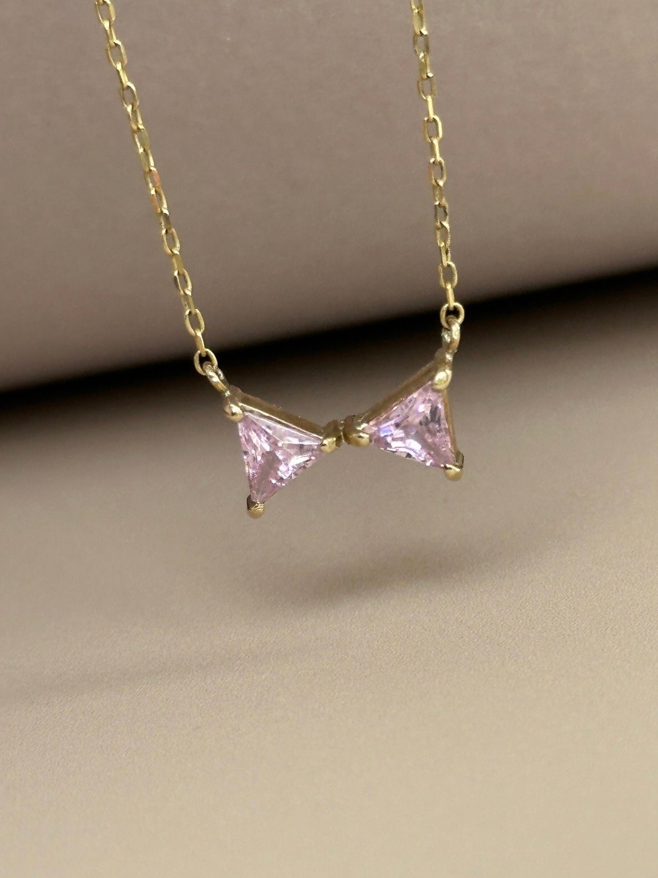 Blue Sapphire Bow Necklace