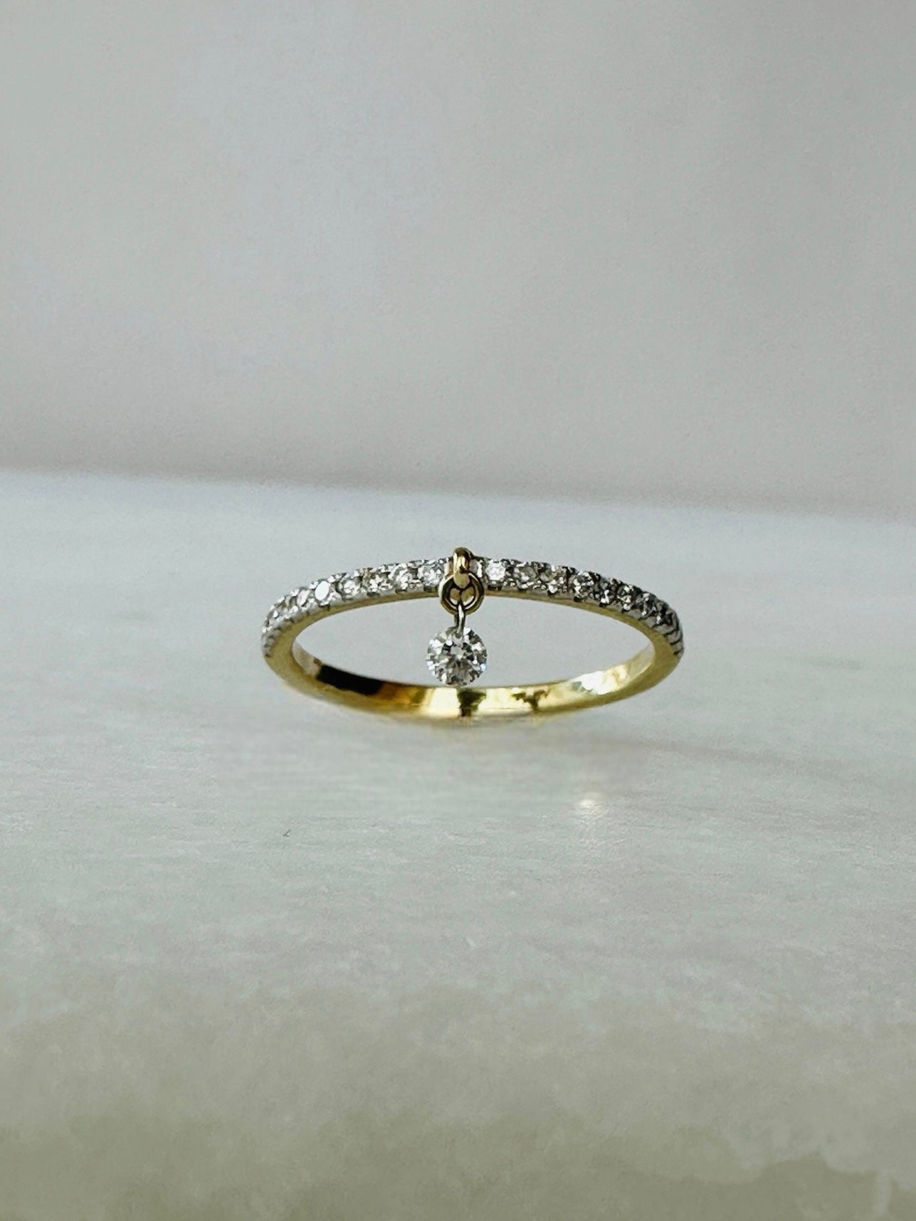 Floating Diamond Pave Band, Diamond Eternity Stacking Band