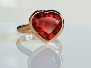 Simplicity Ruby Heart Ring