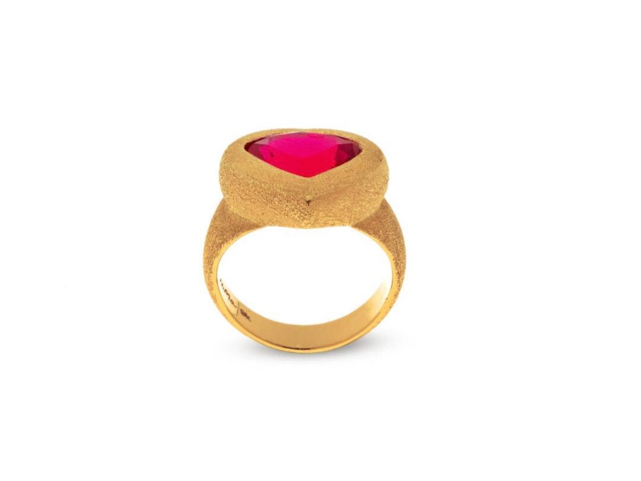 Ruby Heart Signet Ring