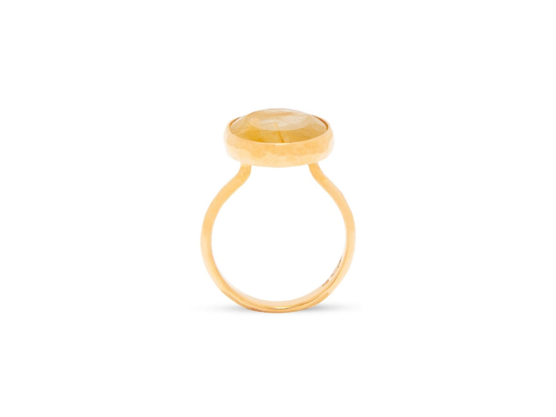 Simplicity Golden Rutilated Quartz Ring