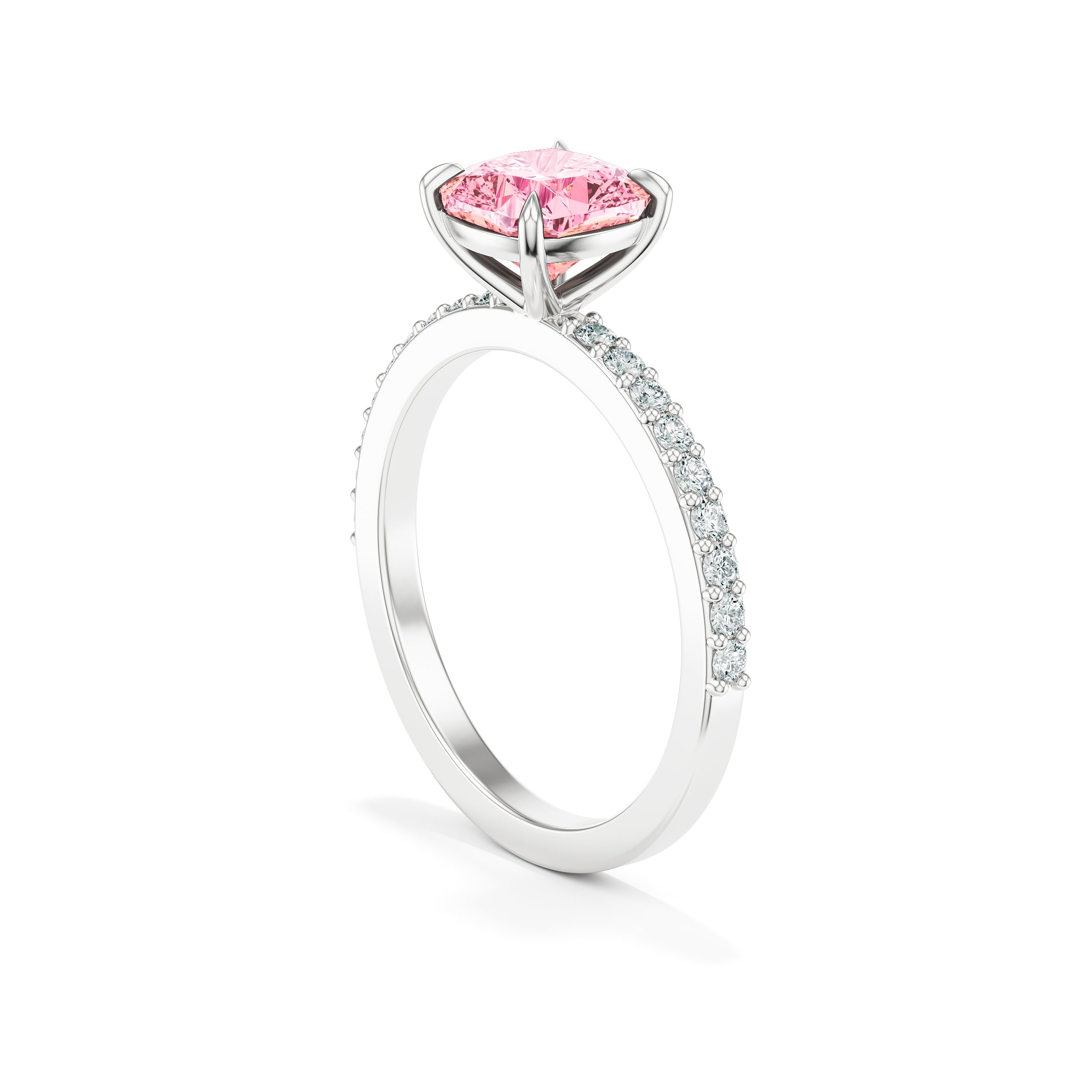 Tina 1.74 ct Pink Diamond with Pavé Engagement Ring