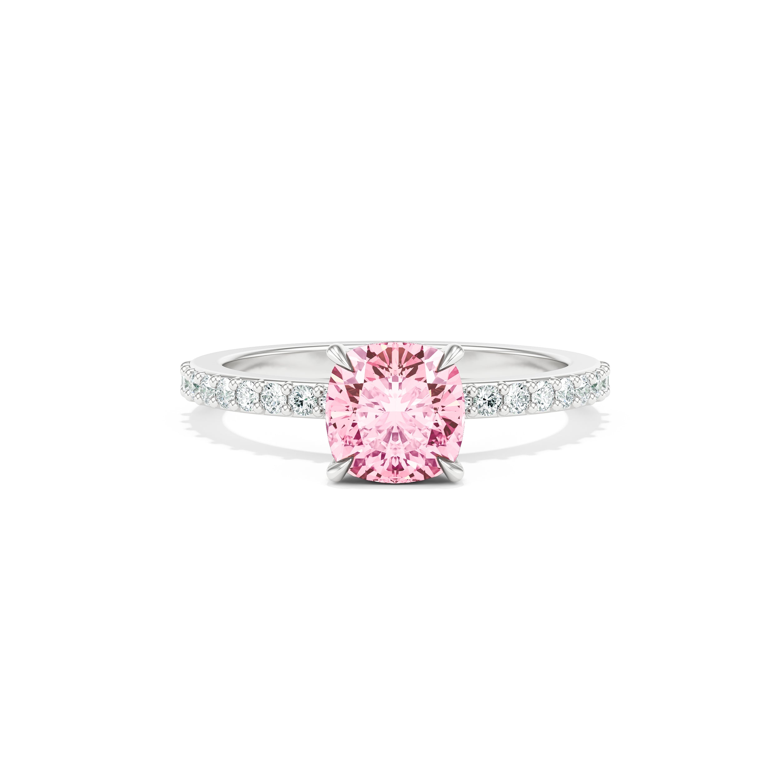 Tina 1.74 ct Pink Diamond with Pavé Engagement Ring