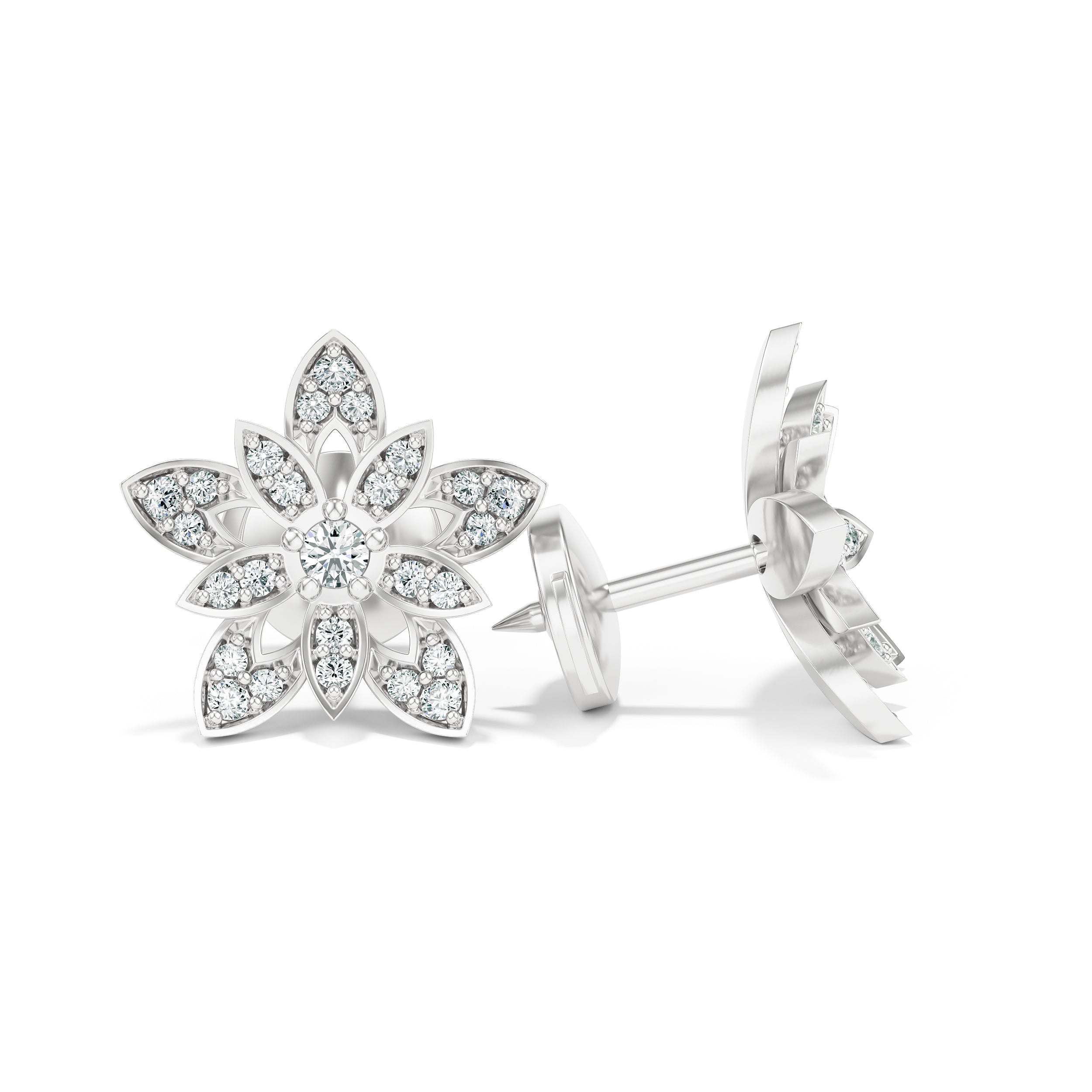 Lotus Diamond Earrings