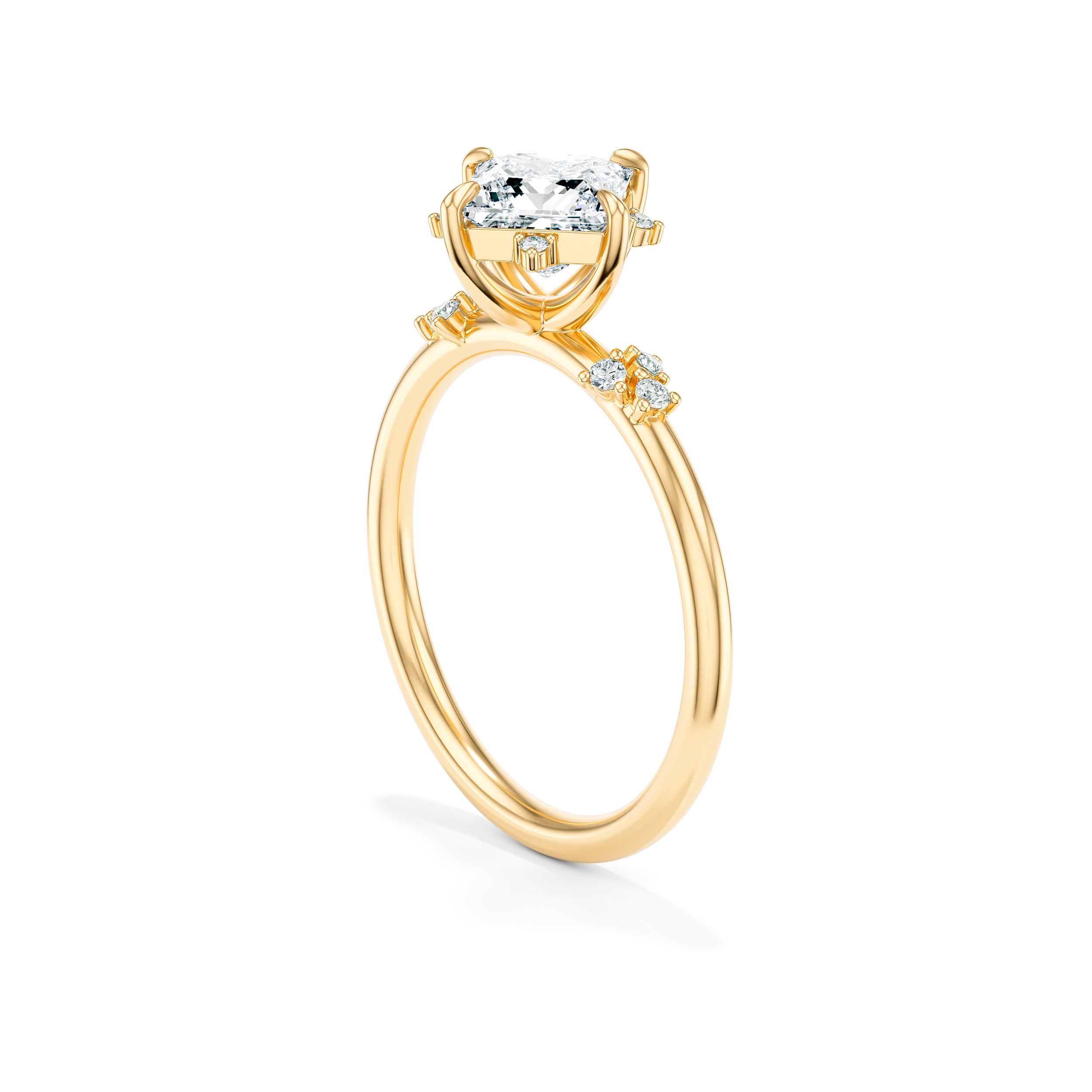 Princess Ring with Six Diamond Accents