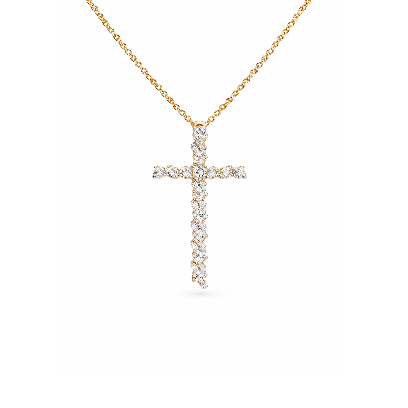 Diamond Cross with Pear Shaped Diamonds
